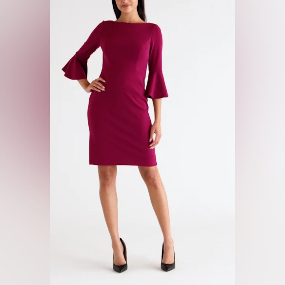 Eliza J Bell Sleeve Sheath Dress Size 8 Office Career Classic